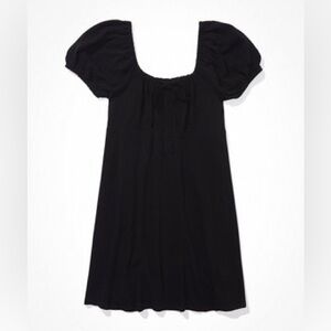 American Eagle black mini puff-sleeve dress size medium